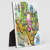 Plaque Photo Carte du dessin animé Austin Texas (Côté)