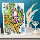 Plaque Photo Carte du dessin animé Austin Texas (Côté)