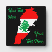 Plaque Photo Carte du Liban avec drapeau (Devant)