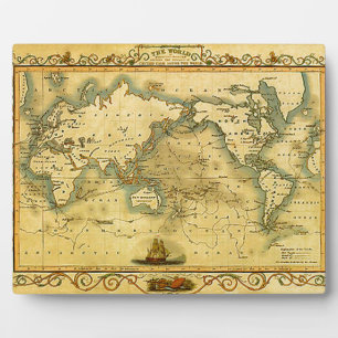 Plaque Photo Carte du monde antique