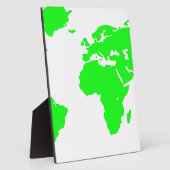 Plaque Photo Carte du monde blanc vert (Côté)