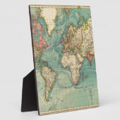 Plaque Photo Carte du monde vintage (Côté)