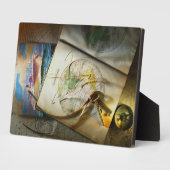 Plaque Photo Carte Et Compas (Côté)