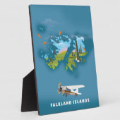 Plaque Photo Carte illustrée des îles Falkland (Côté)