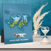 Plaque Photo Carte illustrée des îles Falkland (Côté)