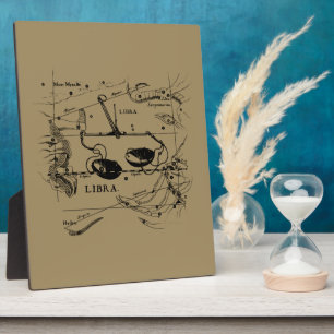 Plaque Photo Carte Libra Constellation Hevelius 1690 Décor