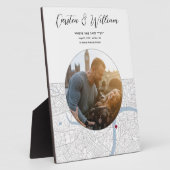 Plaque Photo Carte Londres Royaume-Uni Mariage Fiançailles cade (Côté)