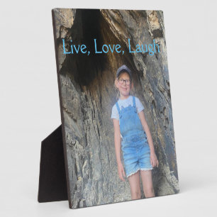 Plaque Photo Carte photo personnalisable, Live, Love, Laugh