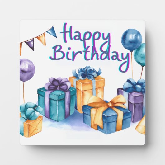 Plaque Photo Carte postale Joyeuse Anniversaire (Devant)