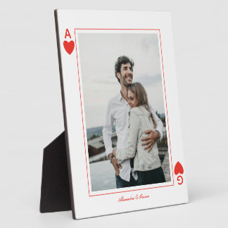 Plaque Photo cartes à jouer photo cœur amour as simple