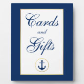 Plaque Photo Cartes de mariage bleu marine (Devant)