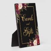 Plaque Photo Cartes de mariage noir Bourgogne 2 - 5x7 (Côté)