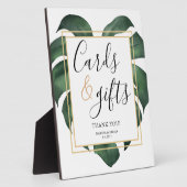 Plaque Photo Cartes et cadeaux Monstera Feuille Mariage Signal (Côté)