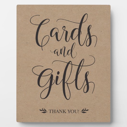 Plaque Photo Cartes et cadeaux SIGNE Mariage rustique (Devant)