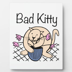 Plaque Photo Cartoon de chat coquin