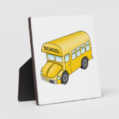 Plaque Photo Cartoon School Bus (Recto)