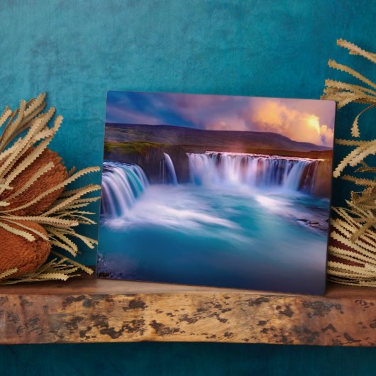 Plaque Photo Cascade de Goðafoss Islande (Côté)
