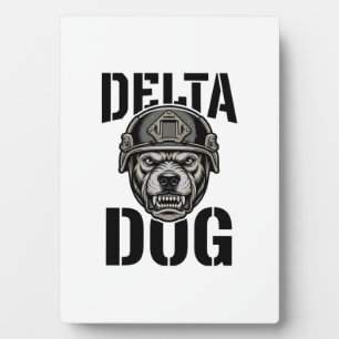 Plaque Photo Casque Bulldog Delta Dog Design de gravure vintage