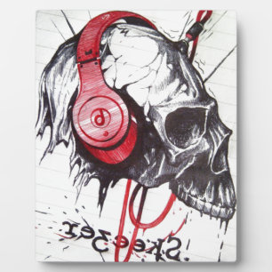 Plaque Photo Casque rouge crâne rythmique Dark Art Designer Ho