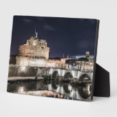 Plaque Photo Castel Sant Angelo la nuit à Rome (Côté)