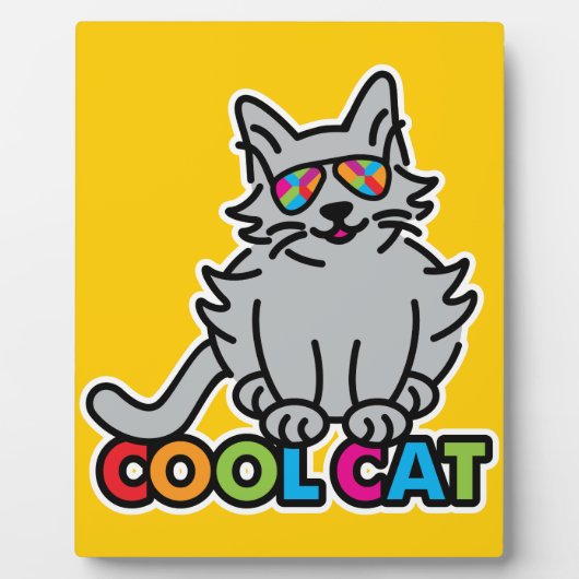 PLAQUE PHOTO CAT COOL (Devant)