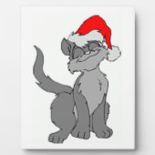 PLAQUE PHOTO CAT PÈRE NOËL (Devant)