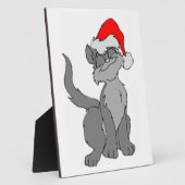 PLAQUE PHOTO CAT PÈRE NOËL (Côté)