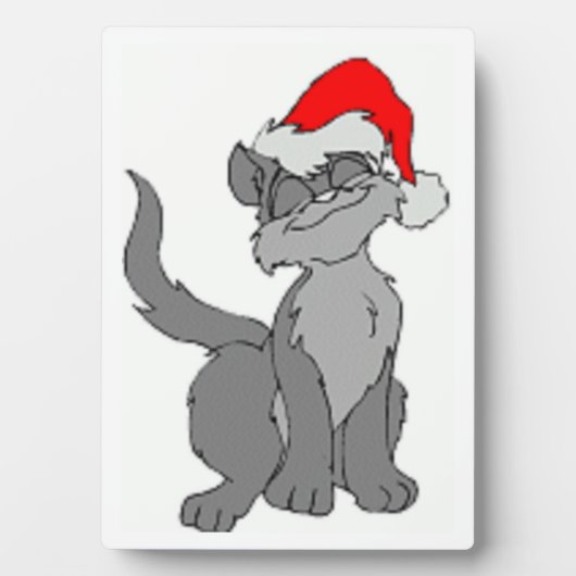 PLAQUE PHOTO CAT PÈRE NOËL (Devant)