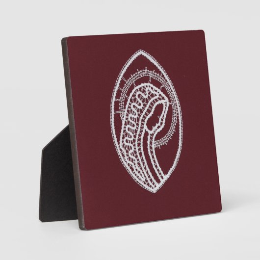 Plaque Photo Catholic Blessed Virgin Mary, lace  (Recto)