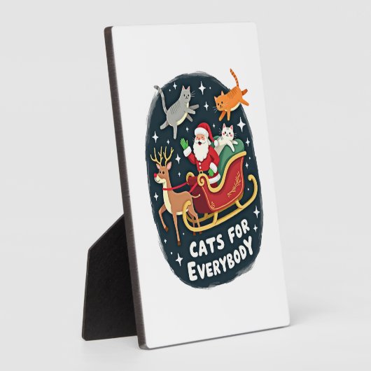Plaque Photo Cats For Everybody Christmas Cat Funny Xmas Women (Côté)