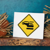 Plaque Photo Caution Helicopter Sign (Côté)