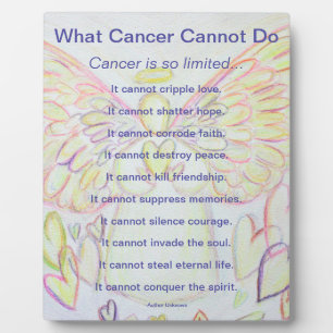 Plaque Photo Ce que le cancer ne peut pas faire Poem Angel Art 