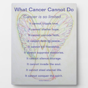 Plaque Photo Ce que le cancer ne peut pas faire Poem Angel Art