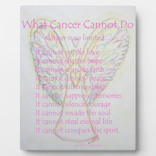 Plaque Photo Ce que le cancer ne peut pas faire Poème Ange Pein