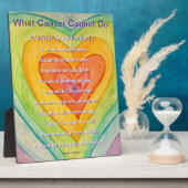 Plaque Photo Ce que le cancer ne peut pas faire Poème Coeur Art (Côté)