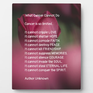 Plaque Photo Ce que le cancer ne peut pas faire, soutenir et en