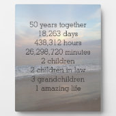 Plaque Photo Célébration du 50e anniversaire du Mariage (Devant)