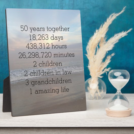 Plaque Photo Célébration du 50e anniversaire du Mariage (Côté)