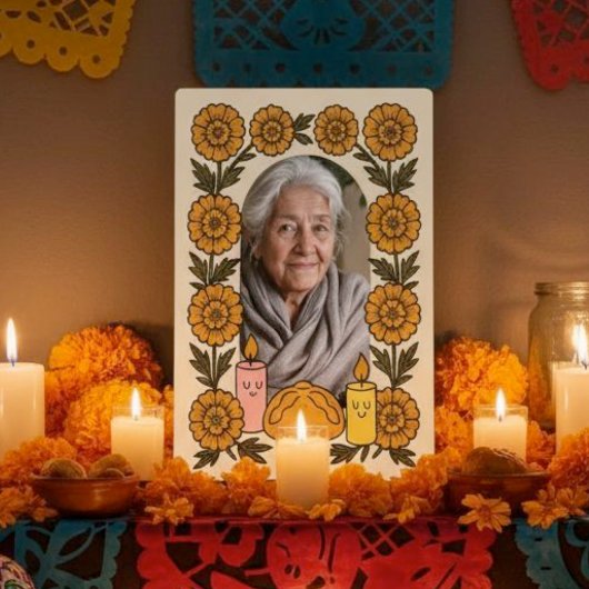 Plaque Photo Cempasúchil Ofrenda Altar Día de Muertos