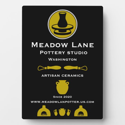 Plaque Photo Ceramic Studio Potter Business Promotion (Devant)
