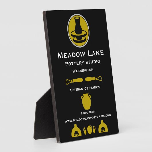 Plaque Photo Ceramic Studio Potter Business Promotion (Côté)