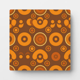 Plaque Photo Cercles Abstraits Rétro Groovy Motif Années 70