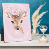 Plaque Photo Cerf de Bébé doux avec couronne de fleurs | Pépini (Côté)