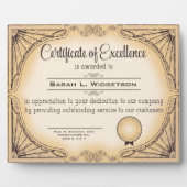 Plaque Photo certificat d'excellence reconnaissance des employé (Devant)