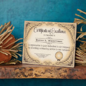 Plaque Photo certificat d'excellence reconnaissance des employé (Côté)