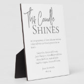 Plaque Photo Cette bougie brille le signe d'hommage Mariage (Côté)