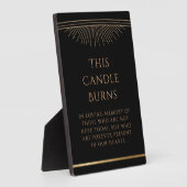 Plaque Photo Cette bougie brûle Black Gold Sun Moon Star Mariag (Côté)