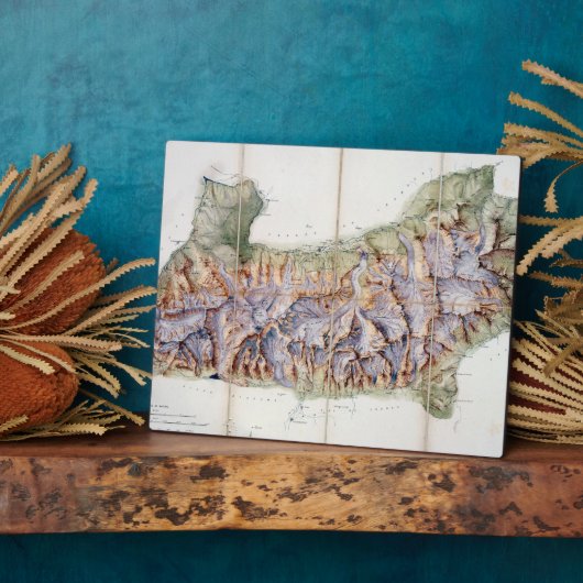 Plaque Photo Chain of Mont Blanc, from an actual survey in (Côté)