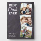 Plaque Photo Chalkboard Best DAD Ever Custom 3 Photo Collage (Devant)