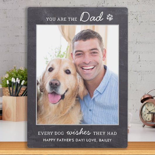 Plaque Photo Chalkboard CHIEN DAD Personnalisé Animaux de compa